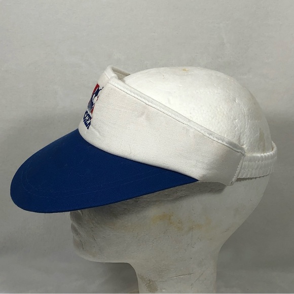 Vintage Anaconda Sports US Soccer Olympics White Blue Stretch Visor Hat Cap OSFM - Picture 5 of 8